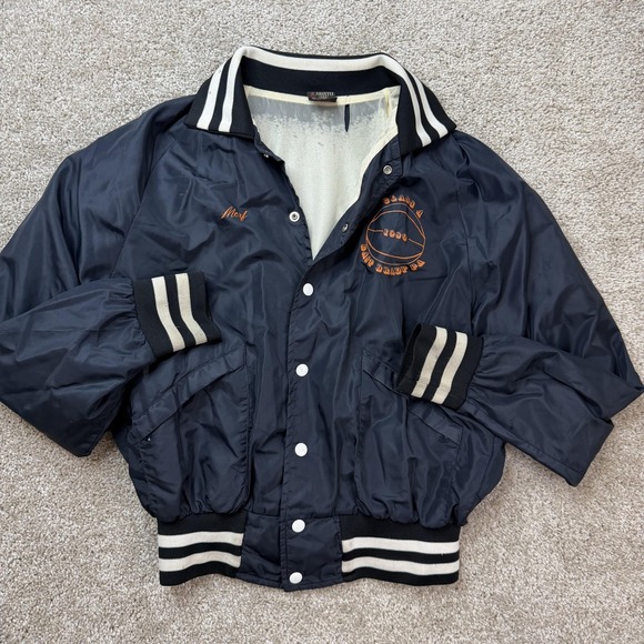 Hilton Other - Vintage Hilton Jacket Mens Medium Blue Nylon Varsity State Champs 1980 Bulldogs
